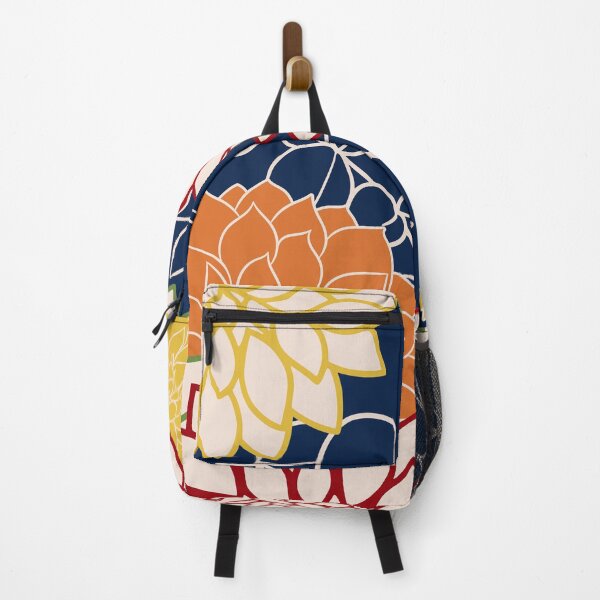 Item preview, Colorful Floral Blooms and Leaves on Navy Blue designed and sold by meggydesigns.