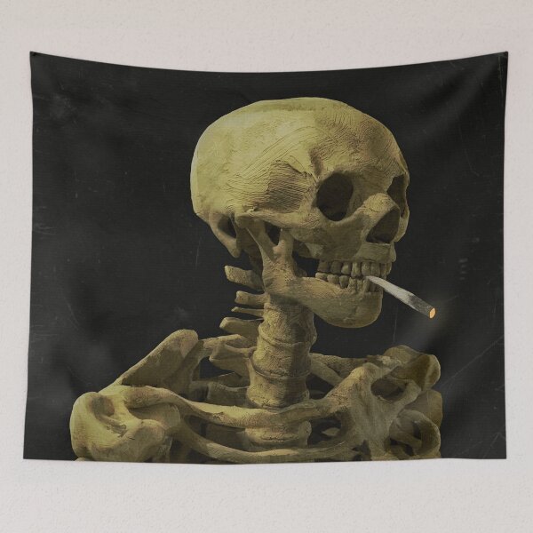 Item preview, Vincent Van Gogh's Augmented Skull with Burning Cigarette [Yellow] designed and sold by alexandros-art.