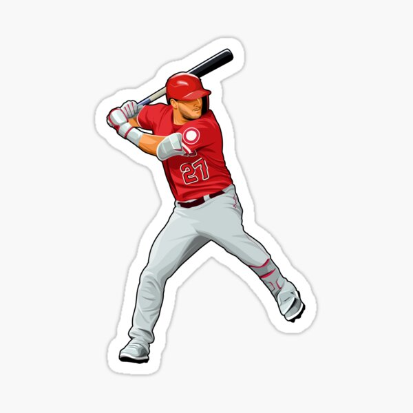 "Mike Trout 27 Bats Ready" Sticker for Sale by GreatestWall Redbubble