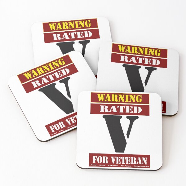 Item preview, Warning Rated V for Veteran designed and sold by Buckwhite.