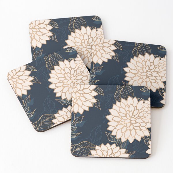 Artikelvorschau, Floral Aesthetic in Navy, Ivory and Gold entworfen und verkauft von meggydesigns.