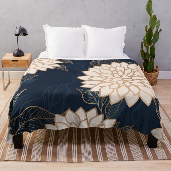 Item preview, Floral Aesthetic in Navy, Ivory and Gold designed and sold by meggydesigns.