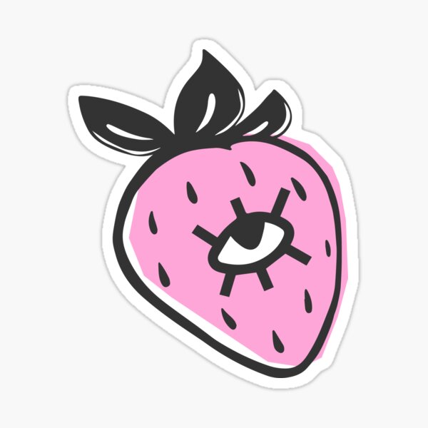 Lucid Pink Strawberry Sticker