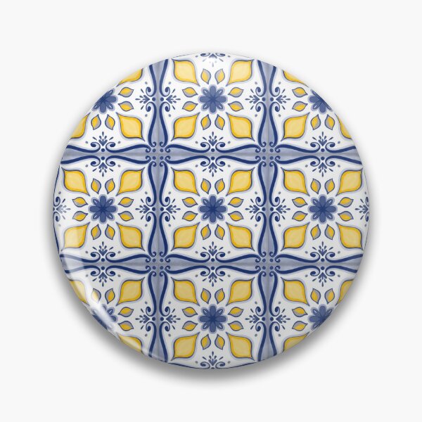 Item preview, Portuguese painting tile artwork blue yellow artistic designed and sold by MartaCrokis.