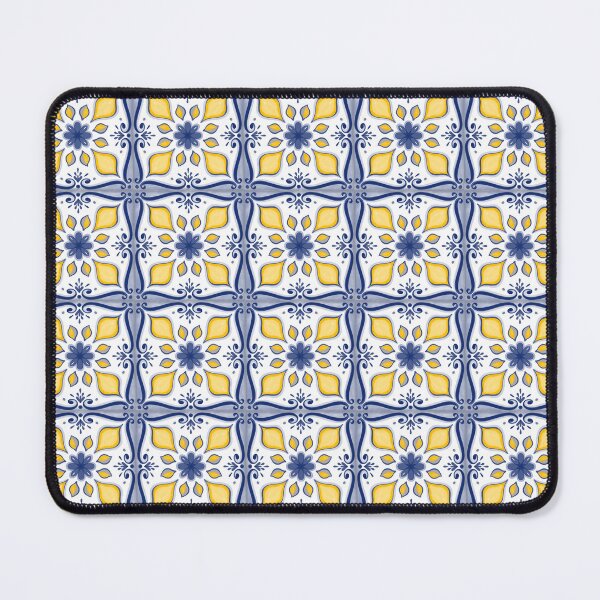 Item preview, Portuguese painting tile artwork blue yellow artistic designed and sold by MartaCrokis.