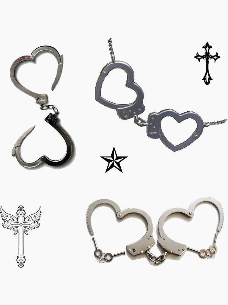 "heart handcuffs" Sticker for Sale by blackbird87 Redbubble
