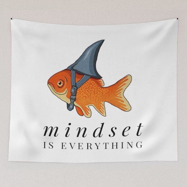 Item preview, Mindset Motivational quote Cute Goldfish Shark designed and sold by definitediffere.