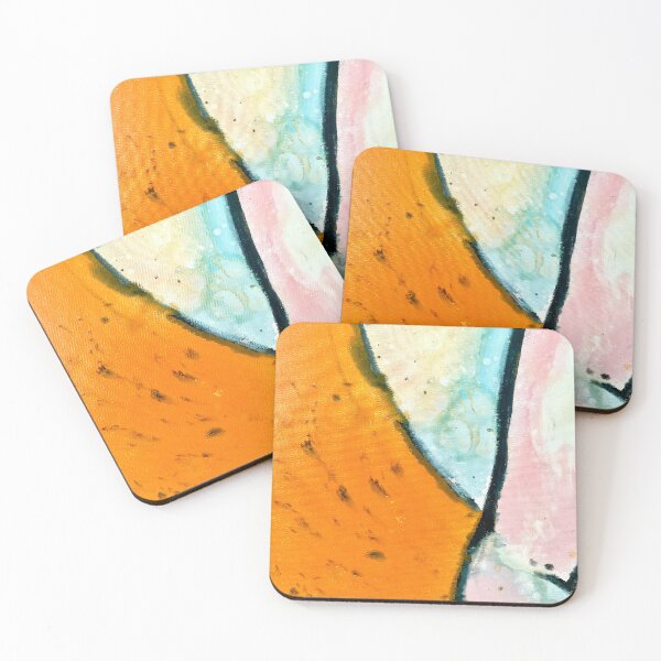 Item preview, Abstract blue orange paint textures  designed and sold by Tropical Blood.