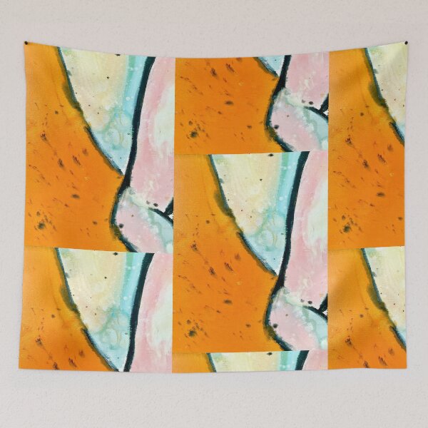 Item preview, Abstract blue orange paint textures  designed and sold by Tropical Blood.