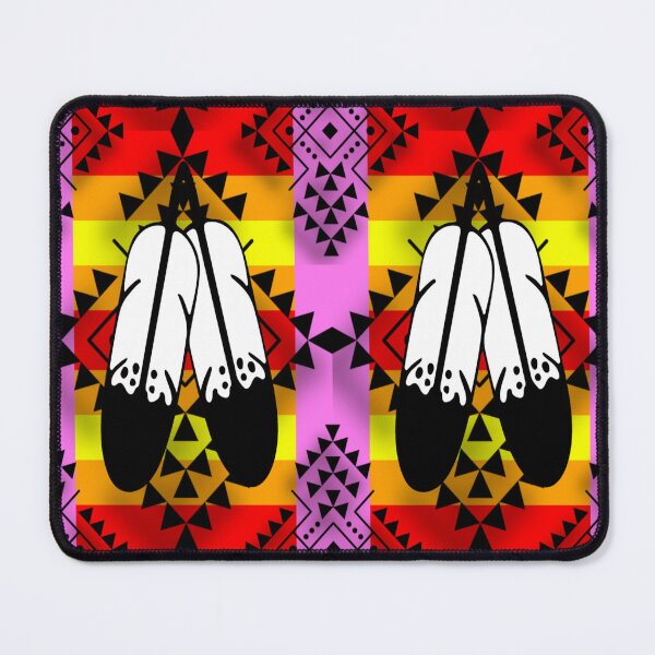 Item preview, Pink / Fire Color / Black Double Feather Native Print designed and sold by JMWCD.