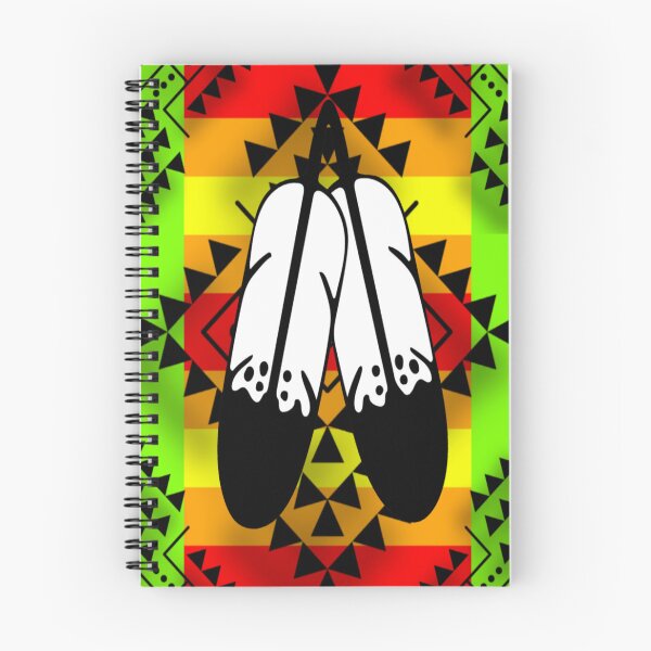 Item preview, Lime Green / Fire Color / Black Double Feather Native Print designed and sold by JMWCD.