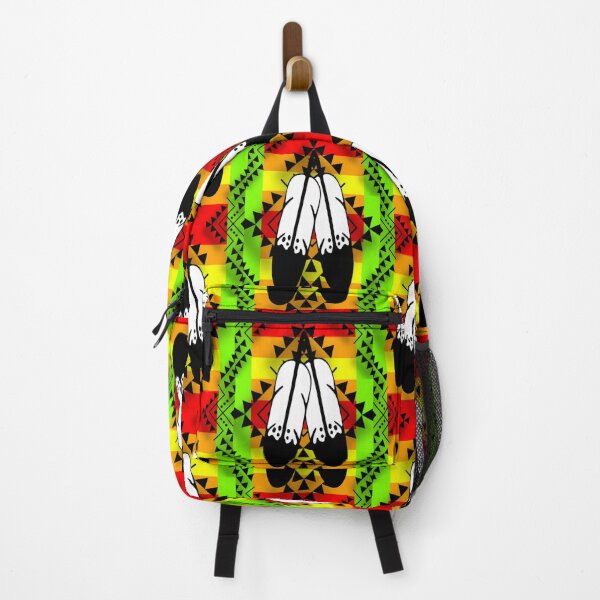 Item preview, Lime Green / Fire Color / Black Double Feather Native Print designed and sold by JMWCD.