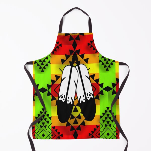 Item preview, Lime Green / Fire Color / Black Double Feather Native Print designed and sold by JMWCD.