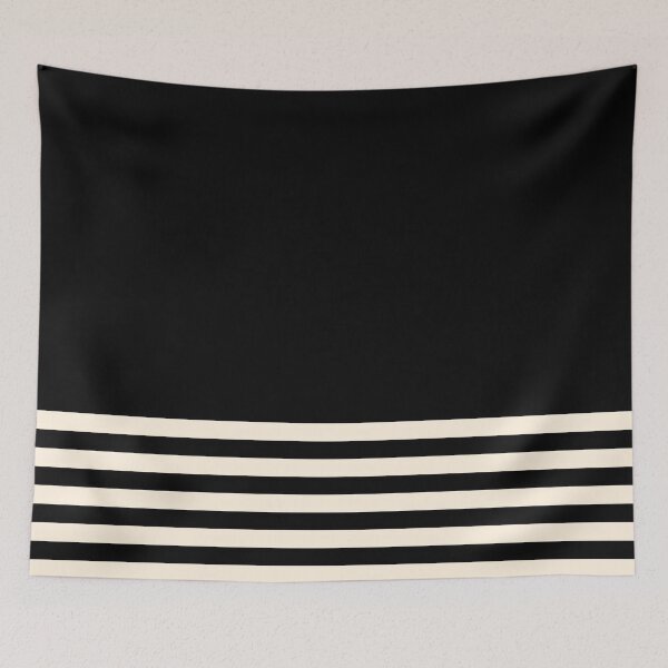 Item preview, Thin Cuff Stripes Minimalist Pattern in Black and Almond Cream designed and sold by kierkegaard.