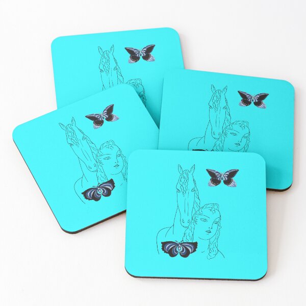 Item preview, Horse with her lady. And blue butterfly.  designed and sold by Demetria3.