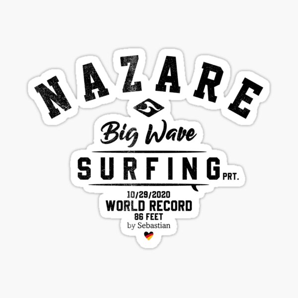 Vista previa del artículo con la obra «RÉCORD MUNDIAL DE OLAS GRANDES DE NAZARE 86ft. POR SUBGIRL», diseñado y vendido por SUBGIRL.