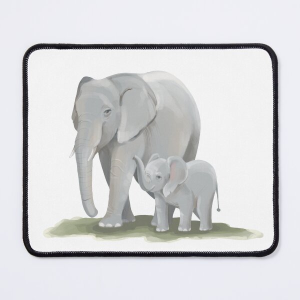 Item preview, Little baby elephant with mom designed and sold by ArtGiftsStudio.