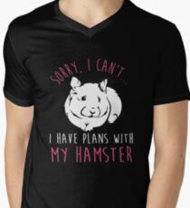 Sorry, I Can't ...I Have Plans With My Hamster Men's V-Neck T-Shirt