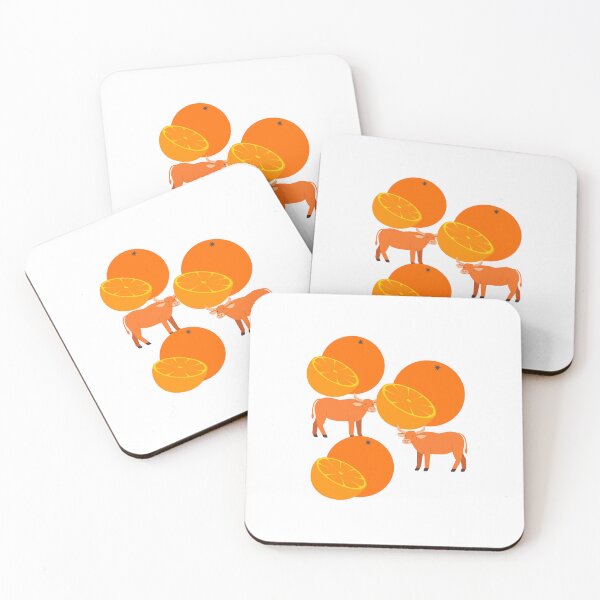 Item preview,  COLOFULLY ORANGES WITH COWS. designed and sold by marie1919.