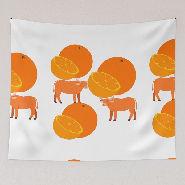 Item preview,  COLOFULLY ORANGES WITH COWS. designed and sold by marie1919.