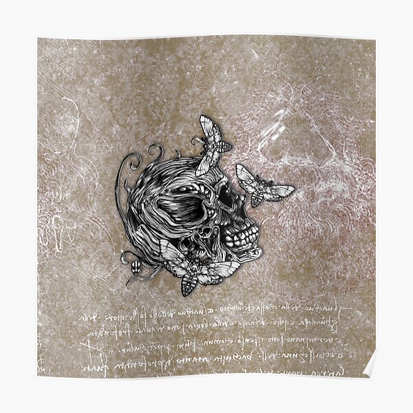 Human Skull Poster For Sale By Fakeface Redbubble