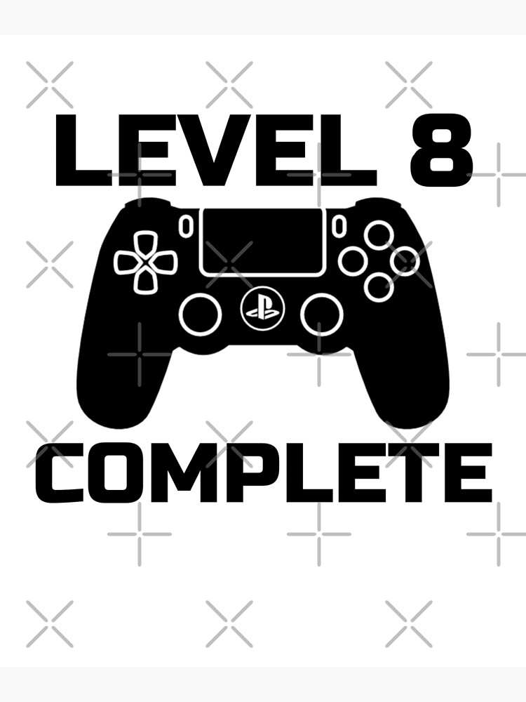 Level 8 Unlocked Svg, 8th Birthday Boy Girl Kids, Eight Years Old