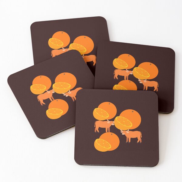 Item preview,  COLOFULLY ORANGES WITH COWS. designed and sold by marie1919.