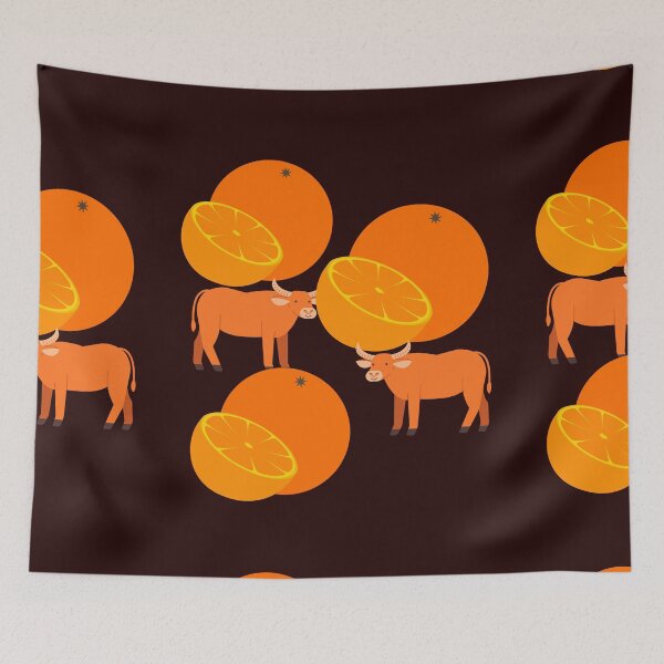 Item preview,  COLOFULLY ORANGES WITH COWS. designed and sold by marie1919.