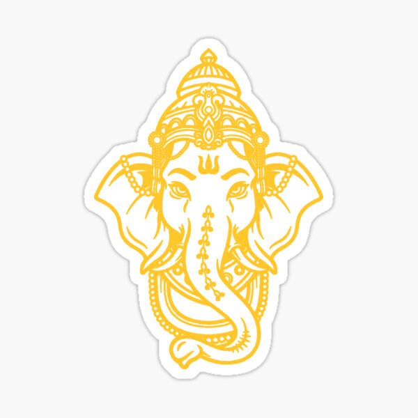 Gold Ganesh. Hindu god inpersonated as an Elephant. Great gift for Bengali New Year and all hindu culture and meditation lovers! Sticker