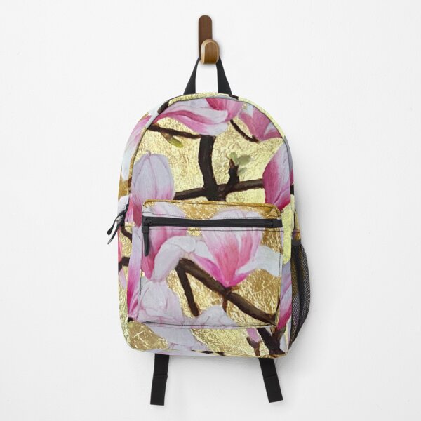 Item preview, Vintage magnolia floral pattern on gold leaf Magnolia garden Spring time designed and sold by SyncopeMars.