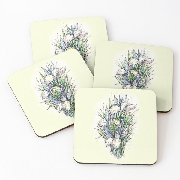 Item preview, Beautiful iris - Hand draw  ink and pen, Watercolor, on textured paper designed and sold by MandalaFlowerArt.