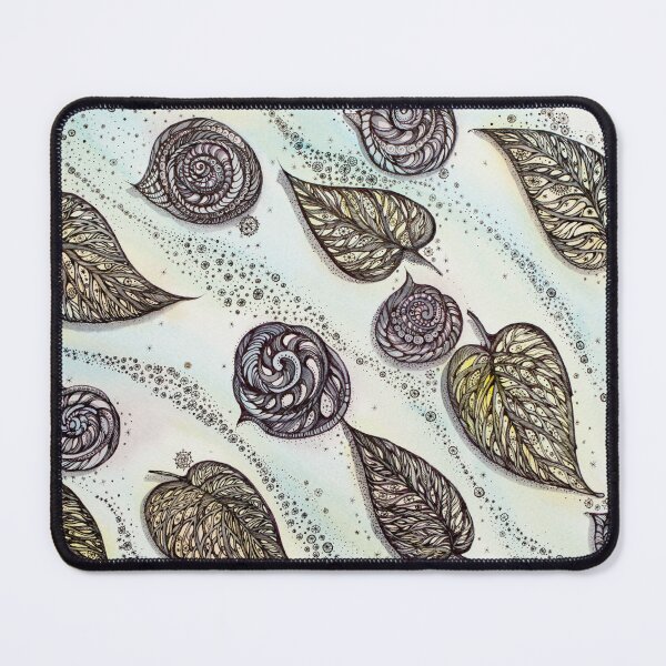 Item preview, Winter Snails and Leaf.  Hand draw  ink and pen, Watercolor, on textured paper designed and sold by MandalaFlowerArt.