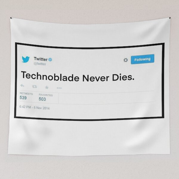 Item preview, Technoblade Tweet : Technoblade Never Dies designed and sold by Alshoalla.