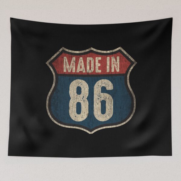 Item preview, Vintage 1986 Trucker Birthday 36 Years Old Interstate Shield designed and sold by MintaApparel.