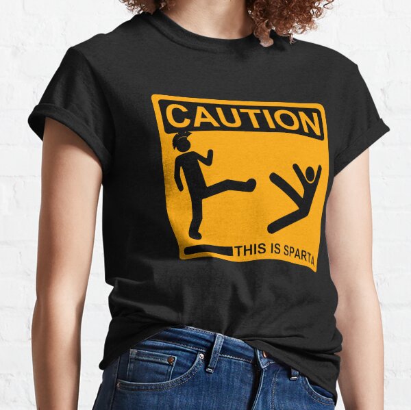 Caution This Is Sparta Cool T-shirt Funny Tee Shirt Spartan T