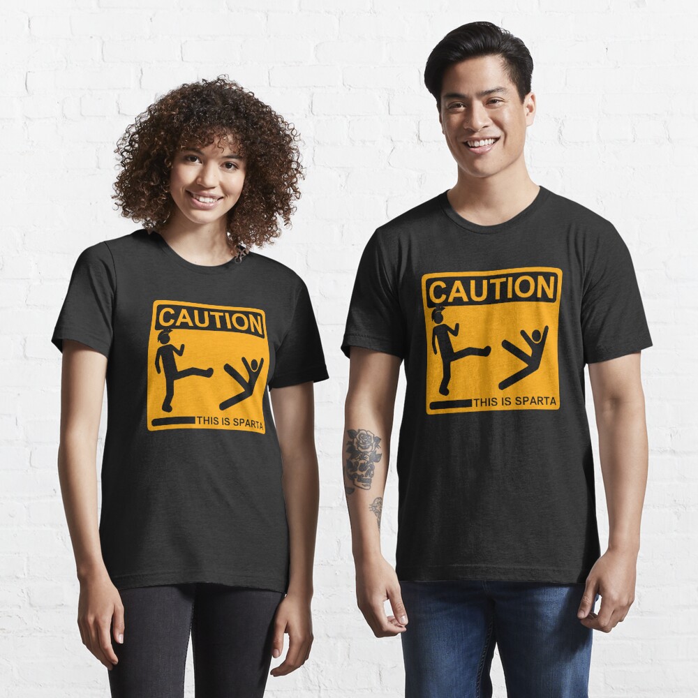 Caution This Is Sparta Cool T-shirt Funny Tee Shirt Spartan T