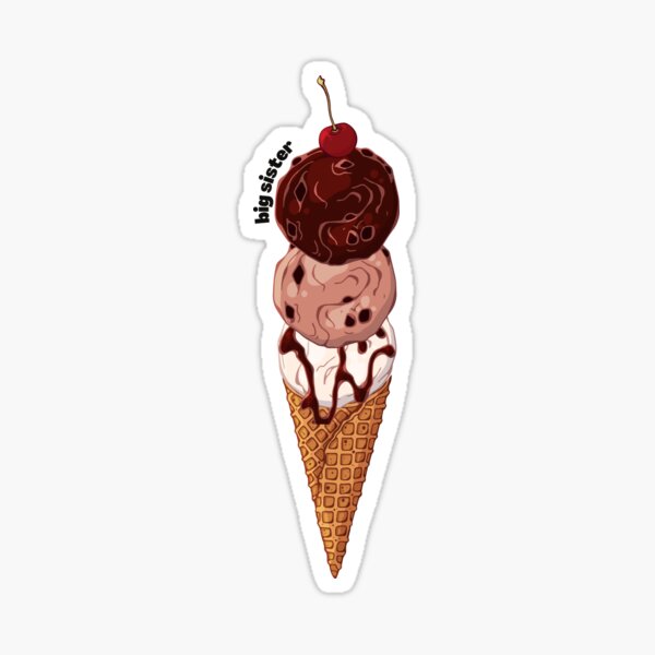 Big Sister Ice Cream Cone With Three Scoops Sticker