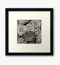 Schwarzweiss-Rosen-Blumenstrauß Gerahmtes Wandbild