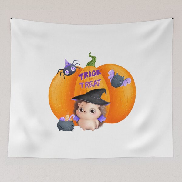 Item preview, Trick or Treat Halloween Pumpkin and Hedgehog designed and sold by silviaol.