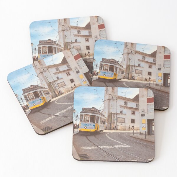 Item preview, Lisbon Tram Through The Streets - Watercolour Style designed and sold by WWWC2288.
