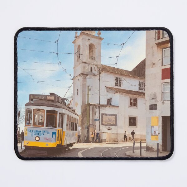 Item preview, Lisbon Tram Through The Streets - Watercolour Style designed and sold by WWWC2288.