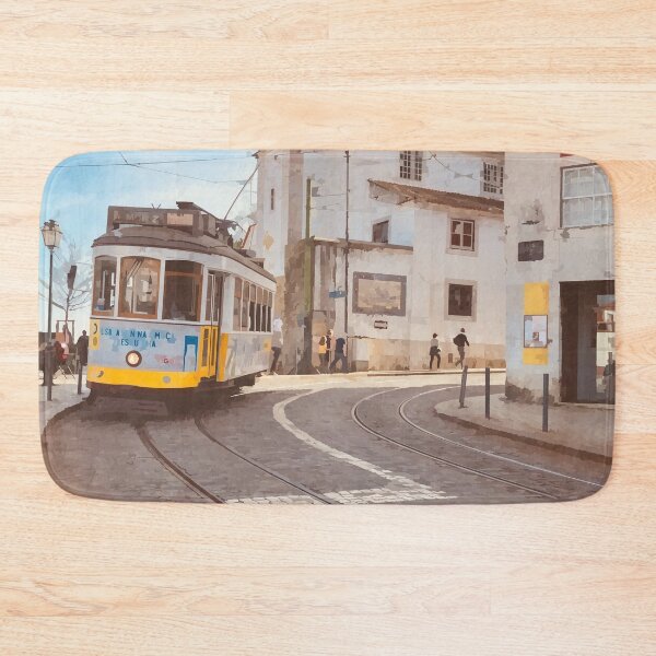 Item preview, Lisbon Tram Through The Streets - Watercolour Style designed and sold by WWWC2288.