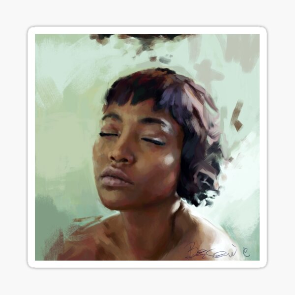 sleepy portrait Sticker