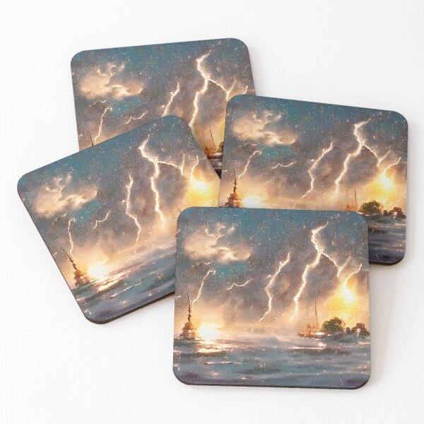 Item preview, Lightning on the ocean designed and sold by fizzribbit.