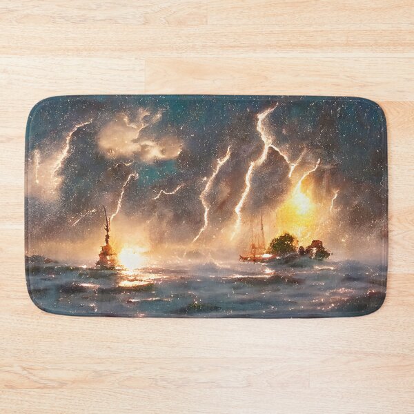 Item preview, Lightning on the ocean designed and sold by fizzribbit.