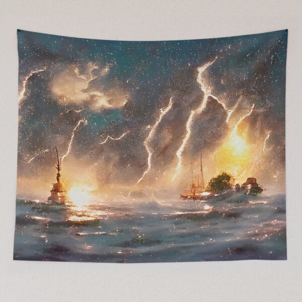 Item preview, Lightning on the ocean designed and sold by fizzribbit.