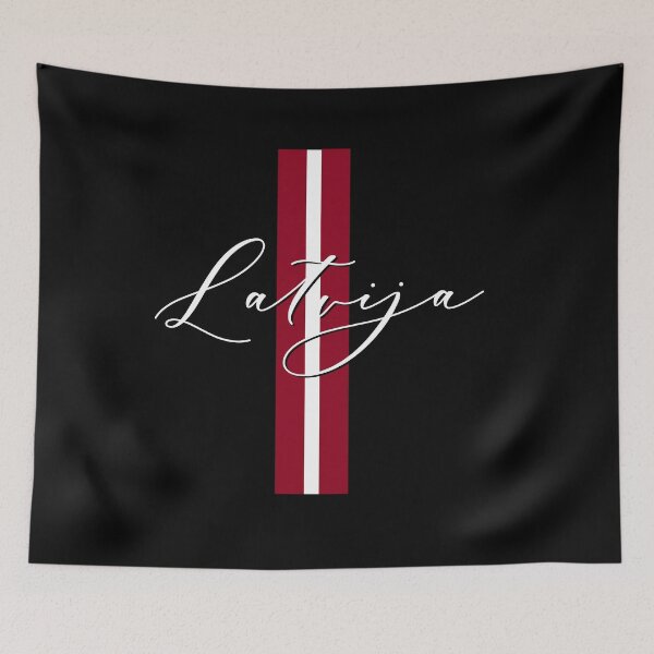 Item preview, Latvija Latvian flag and script designed and sold by Ilze Lucero.