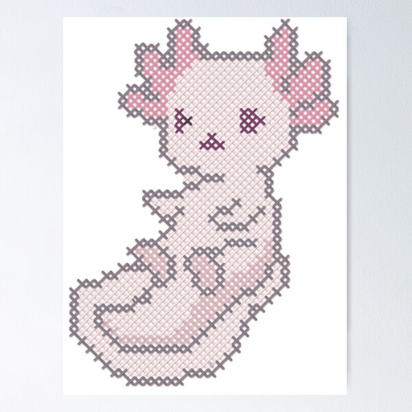 Brick stitch baby axolotl bead pattern