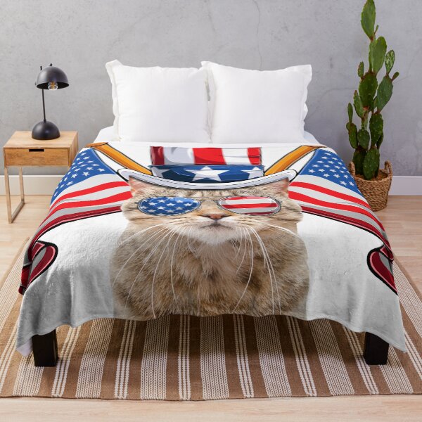 Item preview, American Flag Cute Cat designed and sold by FikirSanat.