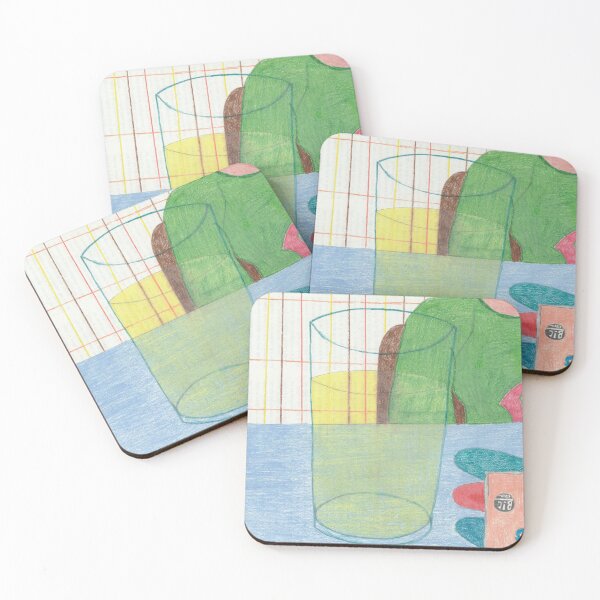 Item preview, Yellow Drink Hand-Drawn Hand-Colored Colored Pencil Art designed and sold by ErinORiordan.